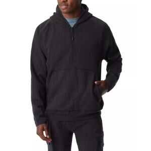 Bass Outdoor Men's Caviar Black Quarter Zip Long Sleeve Hoodie Sweatshirt XXL